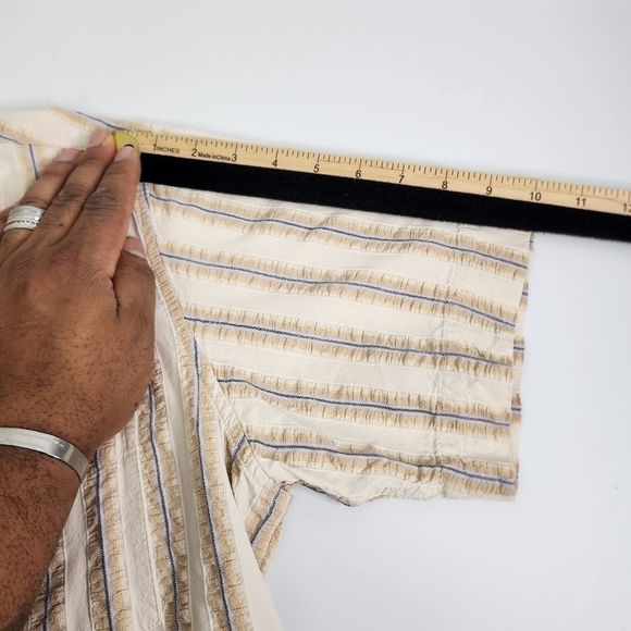 Red Camel Vintage Quality Mens Large Shirt Striped Button Up Short Sleeve - Picture 11 of 16